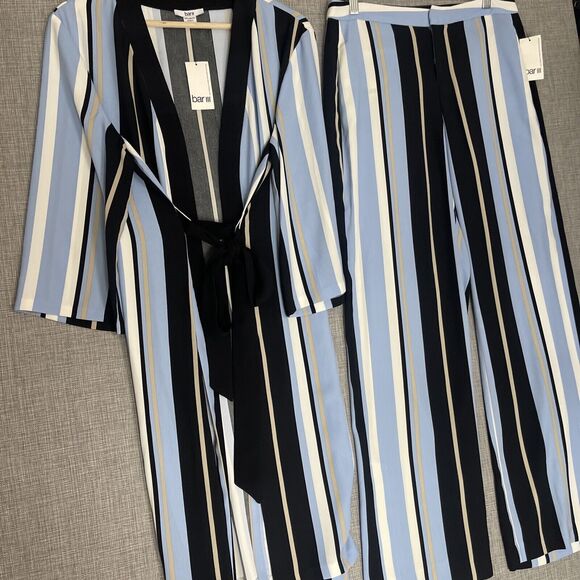 New Bar III Kimono Robe Jacket & Pants Set Women's Top Medium Pants Size 6 New - Picture 4 of 16